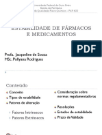 ESTABILIDADE DE FÁRMACOS E MEDICAMENTOS 2014