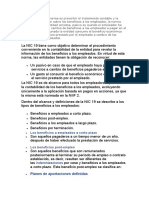 El Objetivo de Esta Norma Es Prescribir El Tratamiento Contable y La Información y Revelar Sobre Los Beneficios A Los Empleados