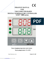 XMT - 808 Series: Operation Manual FOR Microcomputer Based Digital Temperature Controller
