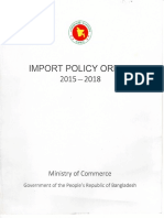 Import Policy Order for BD 2015-2018