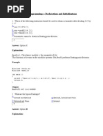 C Programming:: Declarations and Initializations: A - B. C. D