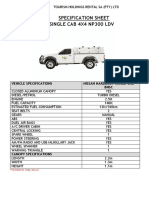 Specification Sheet Nissan Single Cab 4X4 Np300 LDV