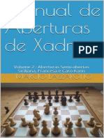 Manual de Aberturas de Xadrez Volume 2 Aberturas Semi-Abertas Siciliana, Francesa e Caro-Kann - Márcio Lazzarotto
