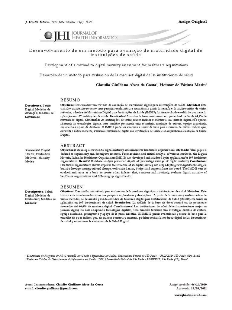 Método de Avaliação de Maturidade Digital | PDF | Programas | Governança