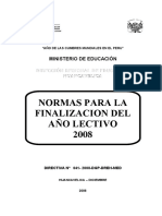 Normas de Finalizacion 2008 (Directiva Nº 041-2008-Dgp-dreh-med)
