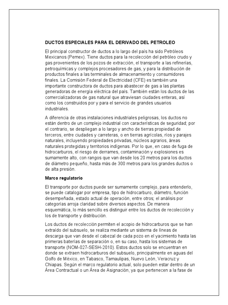 Ductos de Pemex para Transporte de Petróleo | PDF | Transporte por ...