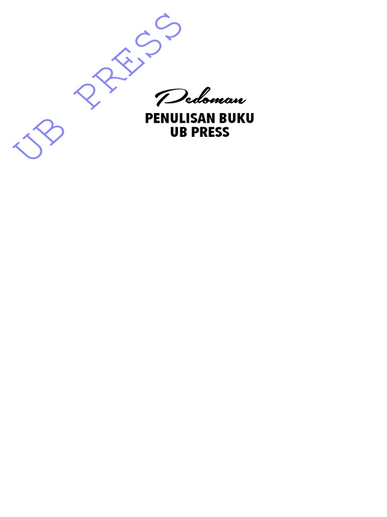 Pedoman Penulisan Buku UB Press | PDF