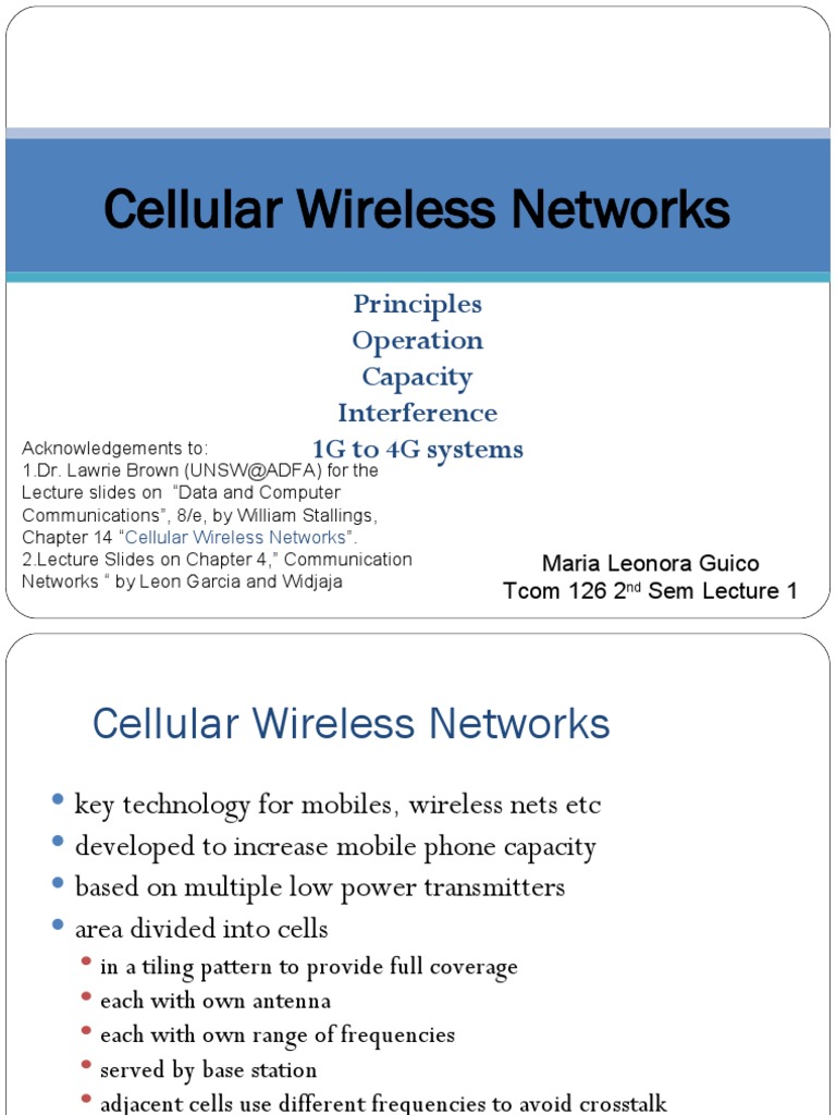 1 Cellular Wireless Networks | PDF | Cellular Network | Channel Access ...