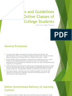 Policies and Guidelines On Online Classes of College Students