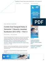 Contoh Soal Geografi Kelas X Semester 1 Beserta Jawaban Kurikulum 2013 (PG) - Part-3 - Kumpulan Soal