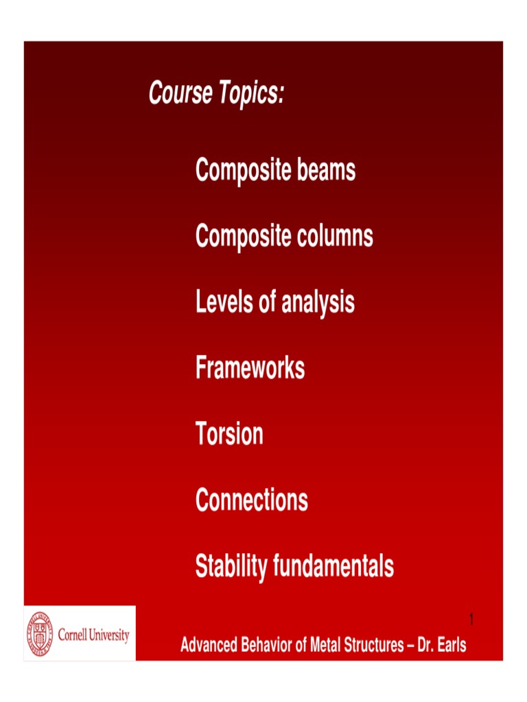 NOTES Advanced Behavior of Steel Structures | PDF | Beam (Structure ...