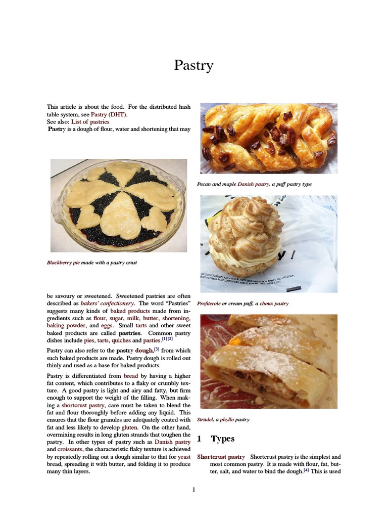Pastry: Pastry (DHT) List of Pastries | PDF | Food And Drink | Baked Goods