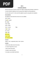 Unit 6 Comparative Adjectives