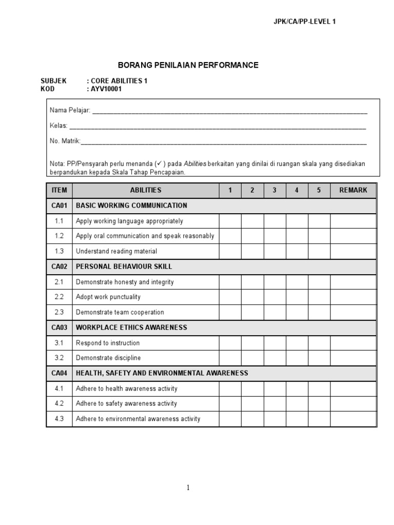 Core Abilities Assessment Practice Test
