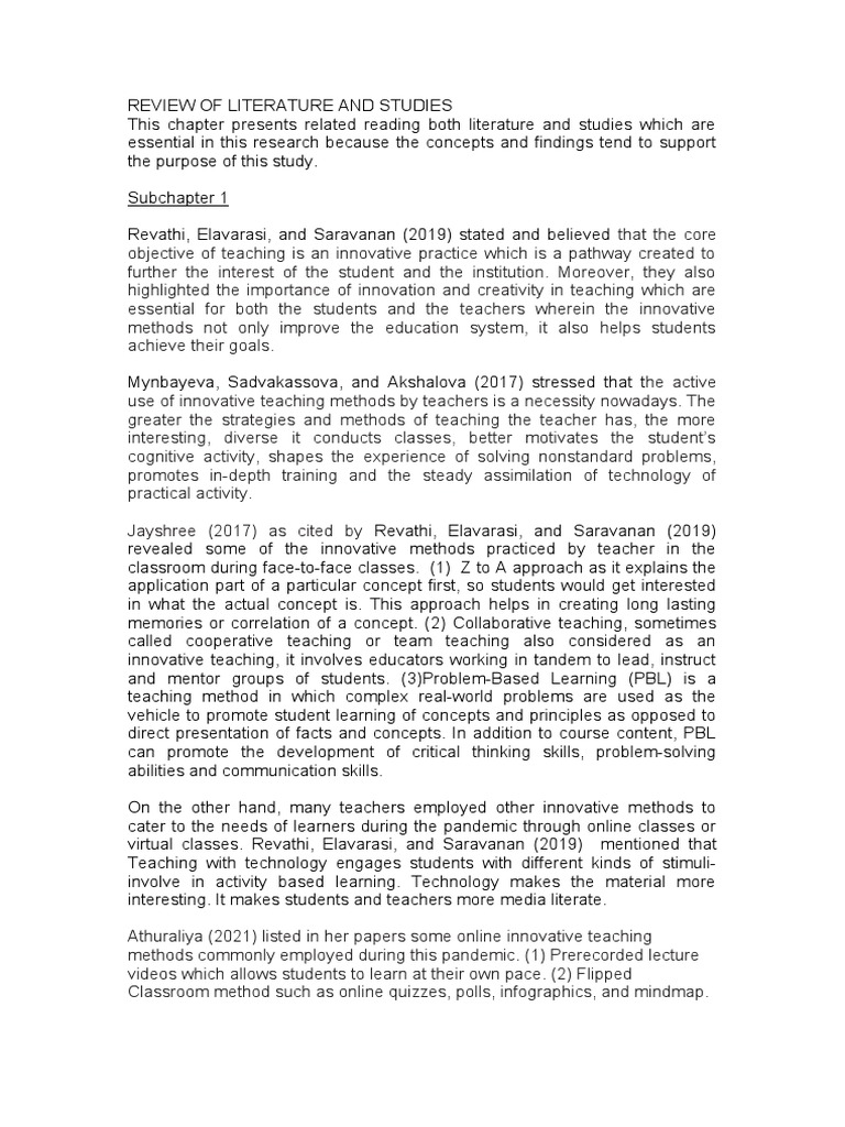 Innovative Teaching Methods Review | PDF | Teachers | Cognitive Science