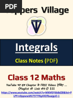 Class Notes PDF Chapter 7 Integrals Class 12 Maths Toppers Village