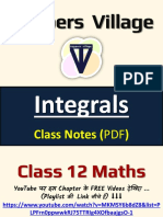 Class Notes PDF Chapter 7 Integrals Class 12 Maths Toppers Village