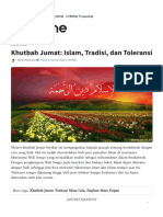 Khutbah Jumat - Islam, Tradisi, Dan Toleransi - NU Online