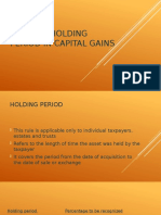 Rules in Holding Period in Capital Gains