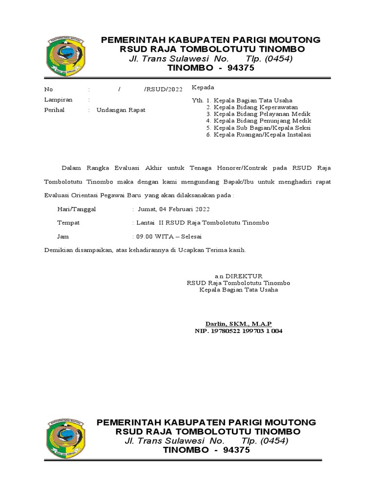 Undangan Rapat | PDF