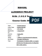 Manual Research Project B.Ed. (1.5/2.5 Year) Course Code: 8613