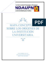 Mapa Conceptual Sobre Los Orígenes de La Institución Universitaria