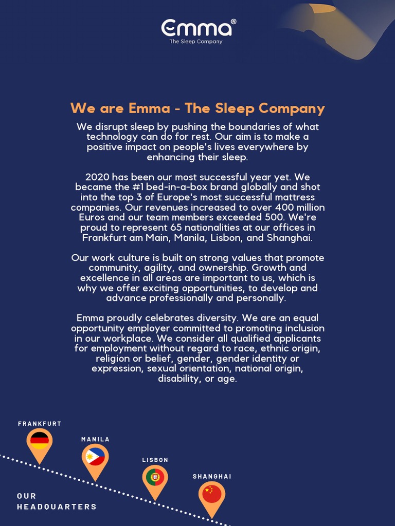 Emma The Sleep Company PDF Economies