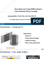 Cone-Angle Artifact Removal Using Differentiated Backprojection Domain Deep Learning