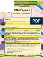 Mathematics 8: "Factoring Polynomials"