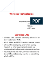 Wireless Technologies: Prepared By: Er. Mohit Mishra Associate Professor CS Dept. ACEIT, Jaipur