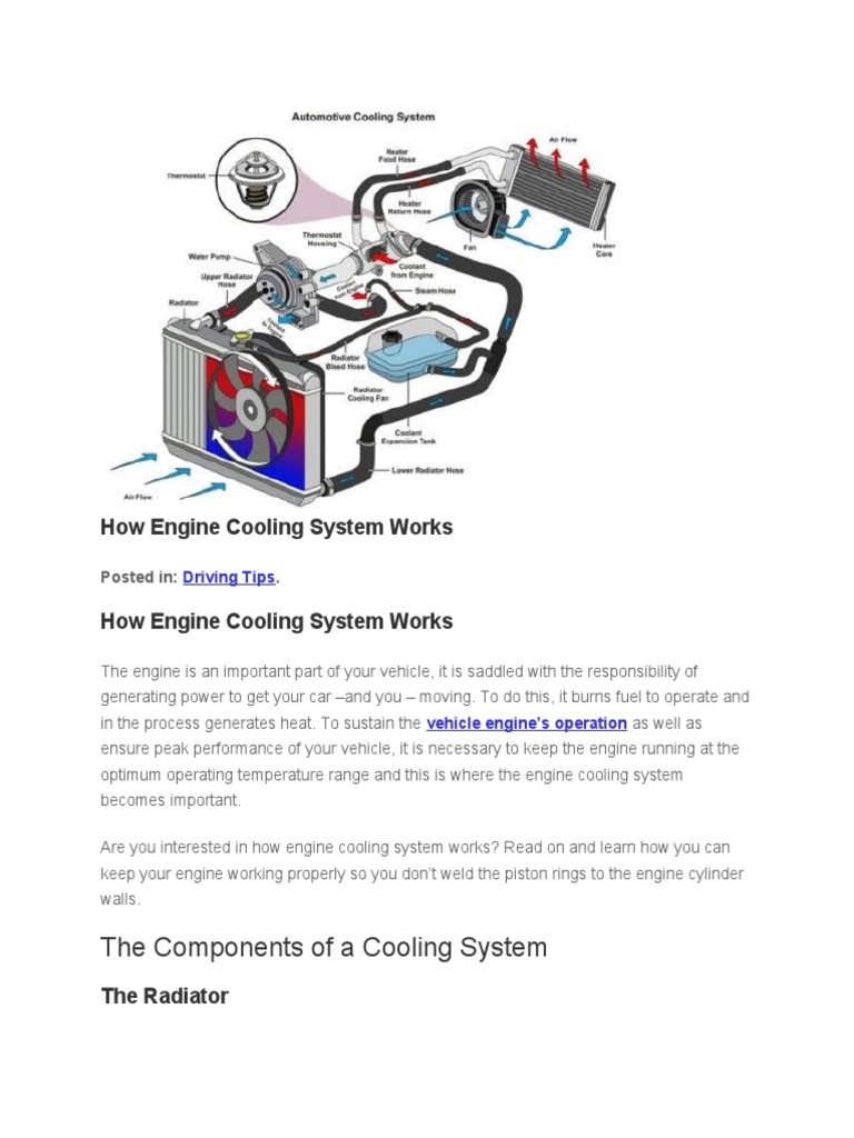 How Engine Cooling System Works PDF Thermostat Radiator