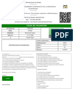 Fiche de Validation 16005520