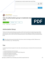 Use of Authorization Group in Materials Management Master Data