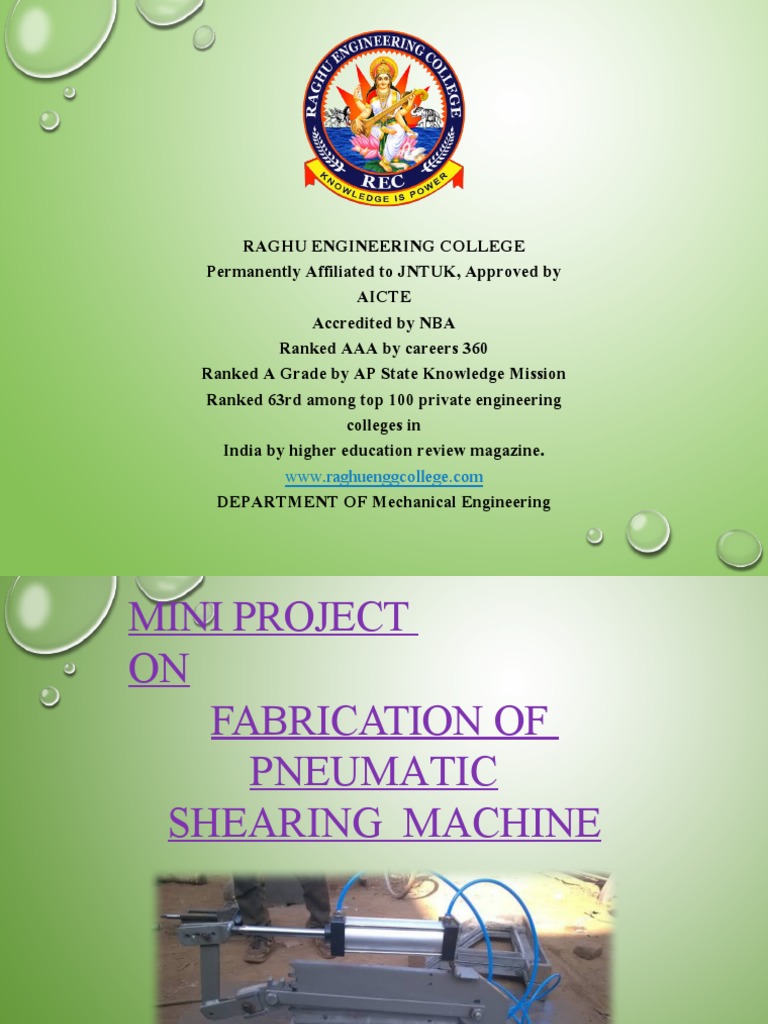 Pneumatic Shearing Machine Fabrication | PDF | Valve | Piston