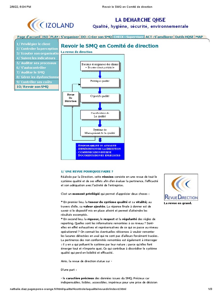 Revoir Le SMQ en Comité de Direction | PDF | Système de management de ...