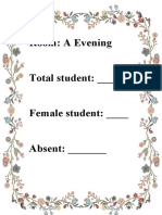 Room: A Evening Total Student: - Female Student: - Absent