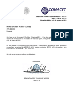 Dirección Adjunta de Posgrado Y Becas Dirección de Becas Ciudad de México, A 29 de Agosto de 2019