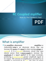 RC Coupled Mplifier: Made By: Prof. Rashmi G. Patil