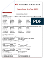 Happy Lunar New Year 2022!: Practice Test No. 9 and No. 10