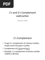 1's and 2's Complement in Binary Arithmetic | PDF | Theory Of ...