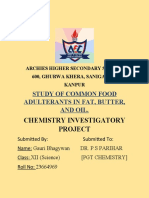 Chemistry Investigatory Project: Study of Common Food Adulterants in Fat, Butter, and Oil