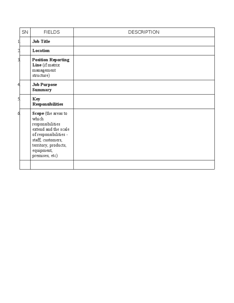 Job Description Template Guide | PDF