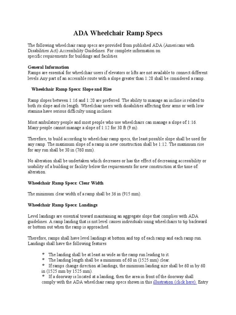 ADA Wheelchair Ramp Specs PDF
