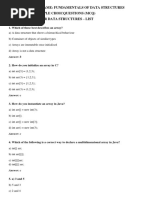 Fundamentals of Data Structures - MCQ - III.