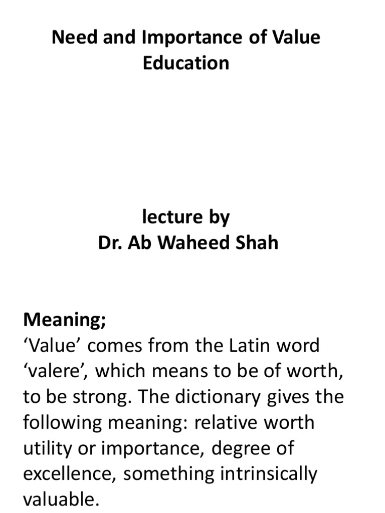 Value Education Pdf Value Ethics Leadership