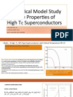 Theoretical Model Study of Properties of High Tc Superconductors