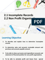 CH 2 - Incomplete Records & Non Profit Organisation