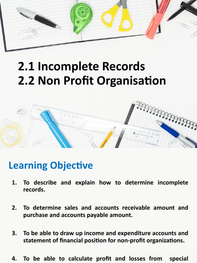 Accounting for Non-Profit Incomplete Records | PDF | Expense | Balance ...