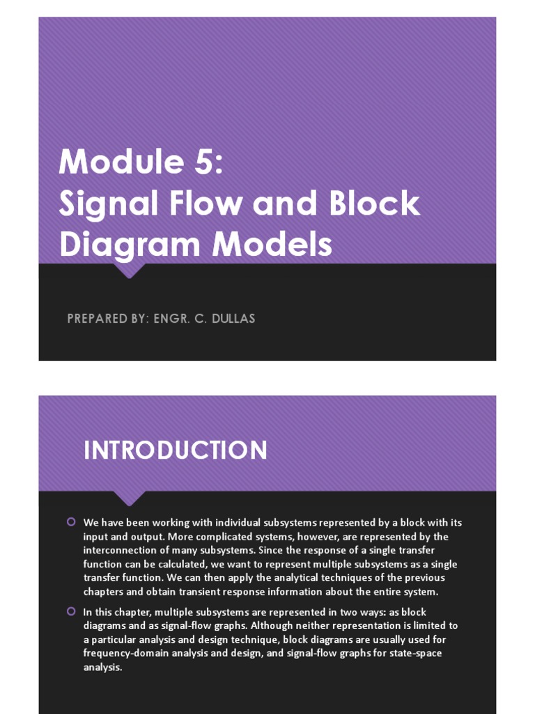 FME 326 - Module 5 - Signal Flow and Block Diagram Models | PDF ...