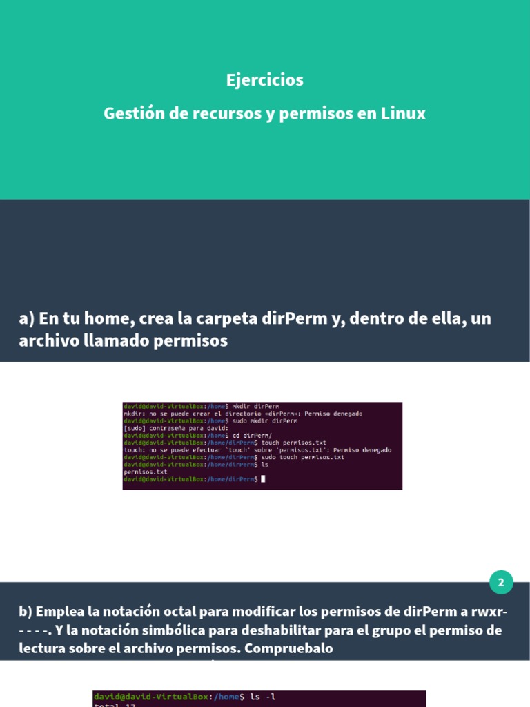 Gestión de Permisos y Recursos en Linux | PDF | Archivo de computadora ...